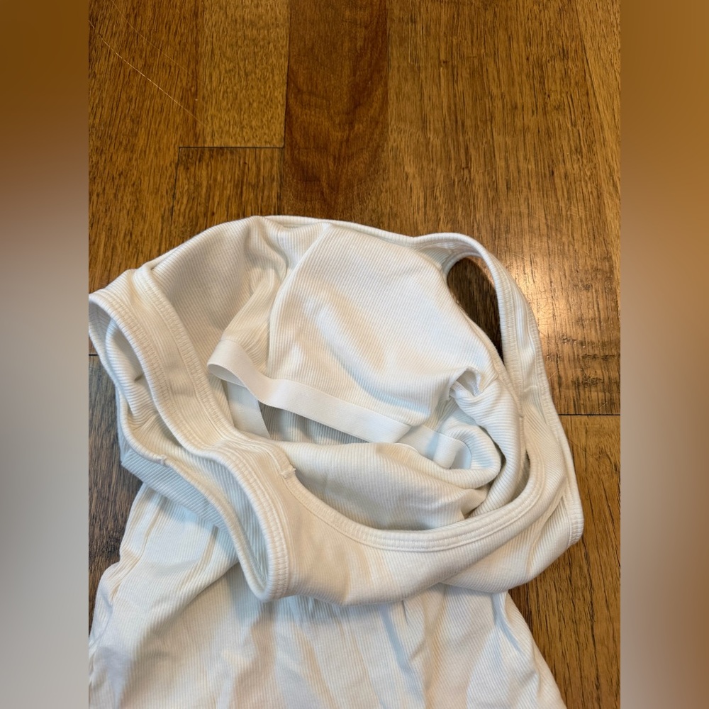 White Ribbed Tank Top - Picture 3 of 3